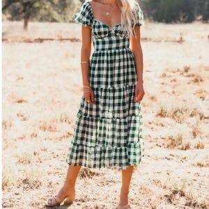 Vici green gingham dress